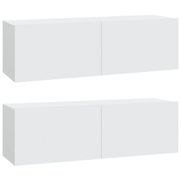 Set de muebles para TV 4 piezas madera contrachapada blanco M 4