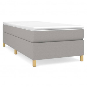 Estructura de cama box spring tela gris claro 90x200 cm H