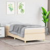 Estructura de cama box spring tela color crema 100x200 cm 1