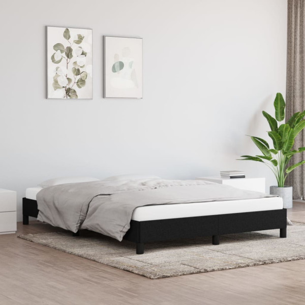 Estructura de cama de tela negro 140x190 cm D