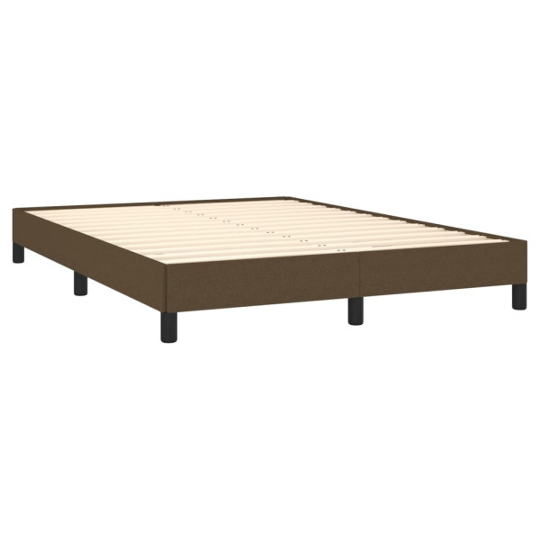 Estrutura de cama sem colchão 140x190 cm tecido castanho-escuro M 4