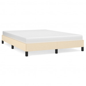 Estrutura de cama sem colchão 140x190 cm tecido cor creme H