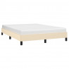 Estructura de cama de tela color crema 140x190 cm 3