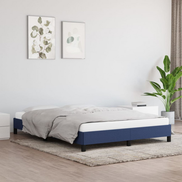 Estructura de cama de tela azul 140x190 cm D
