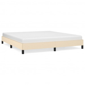 Estructura de cama de tela color crema 160x200 cm H