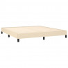 Estrutura de cama sem colchão 160x200 cm tecido cor creme 4