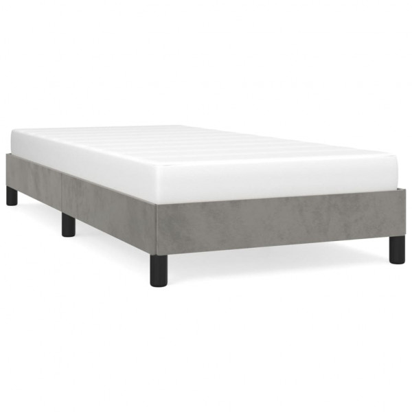 Estructura de cama de terciopelo gris claro 90x200 cm M 2
