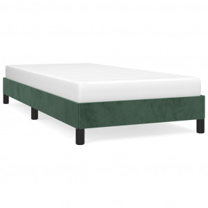 Estrutura de cama sem colchão 90x200 cm veludo verde-escuro H