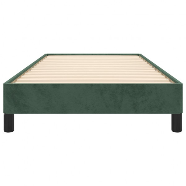 Estrutura de cama sem colchão 90x200 cm veludo verde-escuro M 5