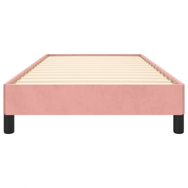 Estrutura de cama 90x200 cm veludo rosa M 5