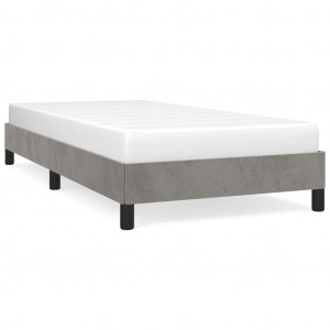 Estructura de cama de terciopelo gris claro 100x200 cm H
