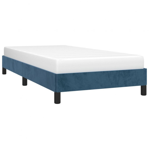 Estrutura de cama sem colchão 100x200 cm veludo azul-escuro M 3