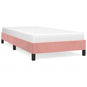 Estructura de cama de terciopelo rosa 100x200 cm H