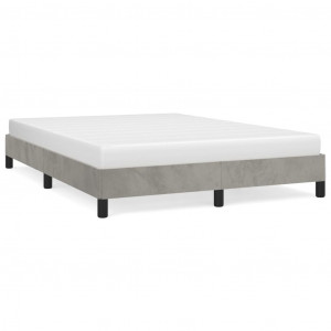 Estructura de cama de terciopelo gris claro 140x190 cm H