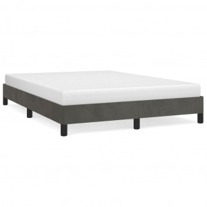 Estrutura de cama sem colchão 140x190 cm veludo cinzento-escuro H