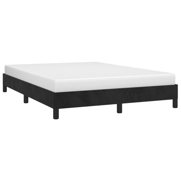 Estrutura de cama sem colchão 140x190 cm veludo preto M 3