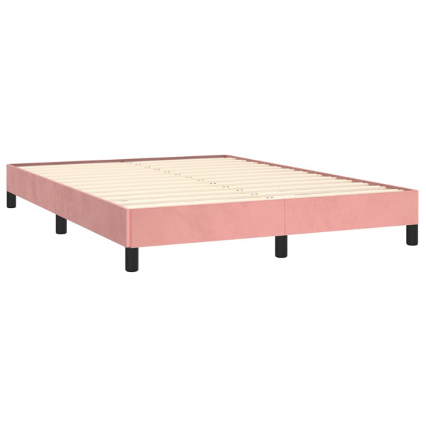 Estructura de cama de terciopelo rosa 140x200 cm M 4