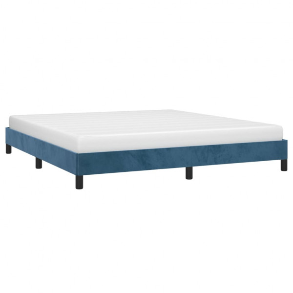 Estrutura de cama sem colchão 160x200 cm veludo azul-escuro M 3