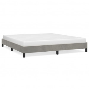 Estructura de cama de terciopelo gris claro 180x200 cm H