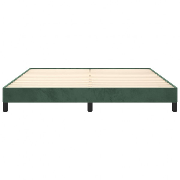 Estrutura de cama sem colchão 180x200 cm veludo verde-escuro M 5