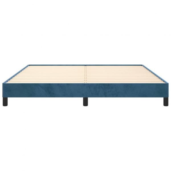 Estrutura de cama sem colchão 180x200 cm veludo azul-escuro M 5