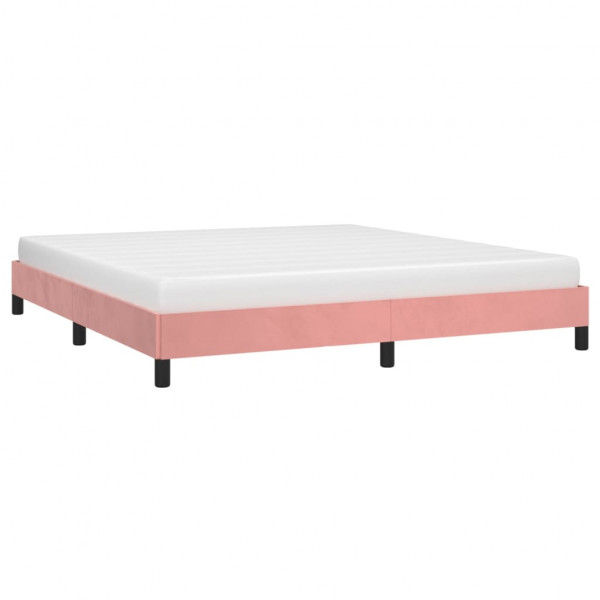 Estructura de cama de terciopelo rosa 180x200 cm M 3
