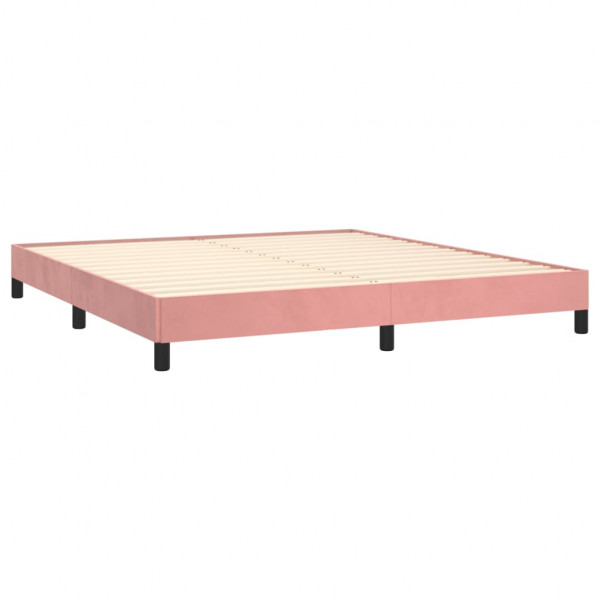 Estructura de cama de terciopelo rosa 180x200 cm M 4