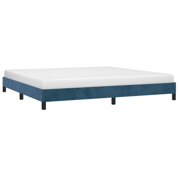 Estrutura de cama sem colchão 200x200 cm veludo azul-escuro M 3