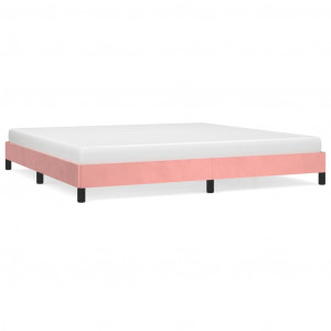 Estrutura de cama 200x200 cm veludo rosa H