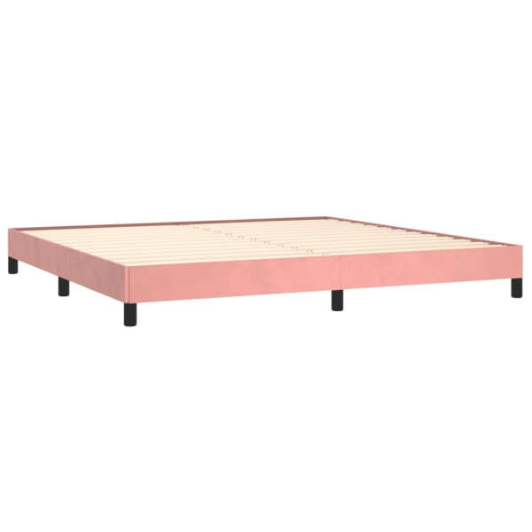 Estructura de cama de terciopelo rosa 200x200 cm M 4
