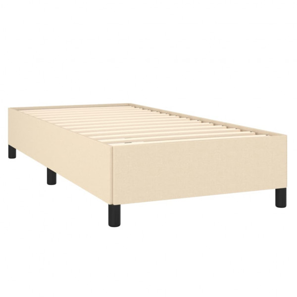 Estructura de cama de tela color crema 90x190 cm M 4