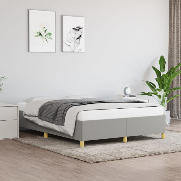 Estructura de cama de tela gris claro 140x190 cm D