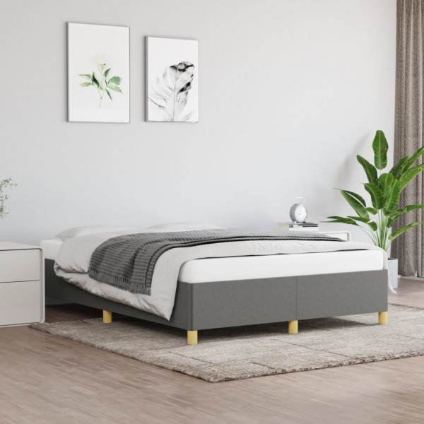 Estructura de cama de tela gris oscuro 140x190 cm D