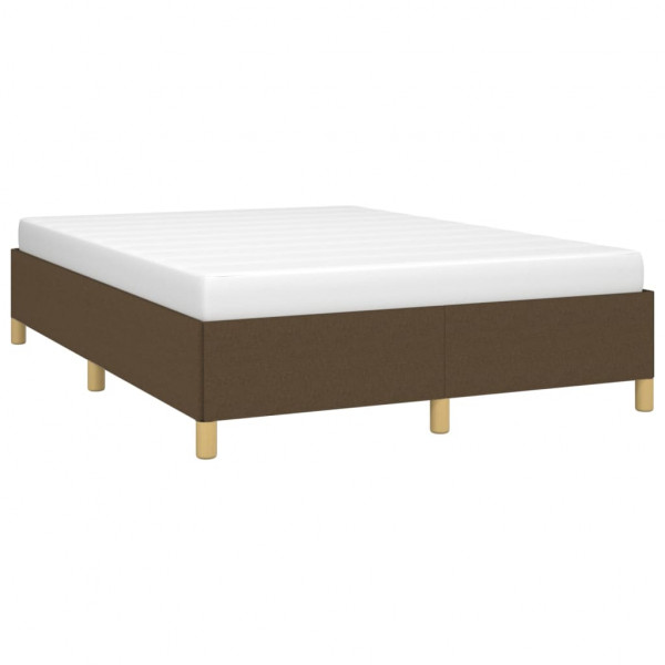 Estrutura de cama sem colchão 140x190 cm tecido castanho-escuro M 3