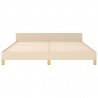 Estructura de cama con cabecero de tela color crema 180x200 cm 5