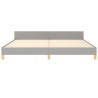 Estructura de cama con cabecero de tela gris claro 200x200 cm 5