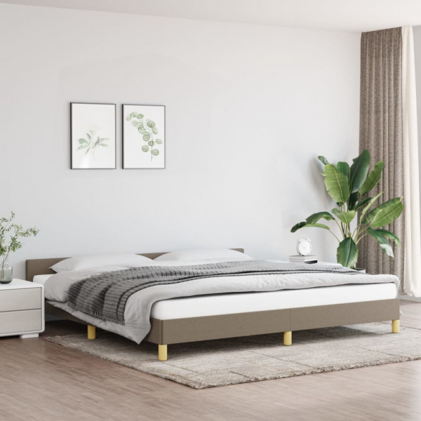 Estructura de cama con cabecero de tela gris taupe 200x200 cm D