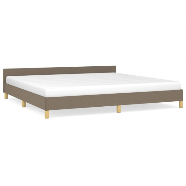 Estructura de cama con cabecero de tela gris taupe 200x200 cm M 2