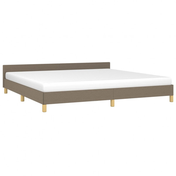 Estructura de cama con cabecero de tela gris taupe 200x200 cm M 3
