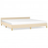 Estrutura de cama sem colchão 200x200 cm tecido cor creme 2