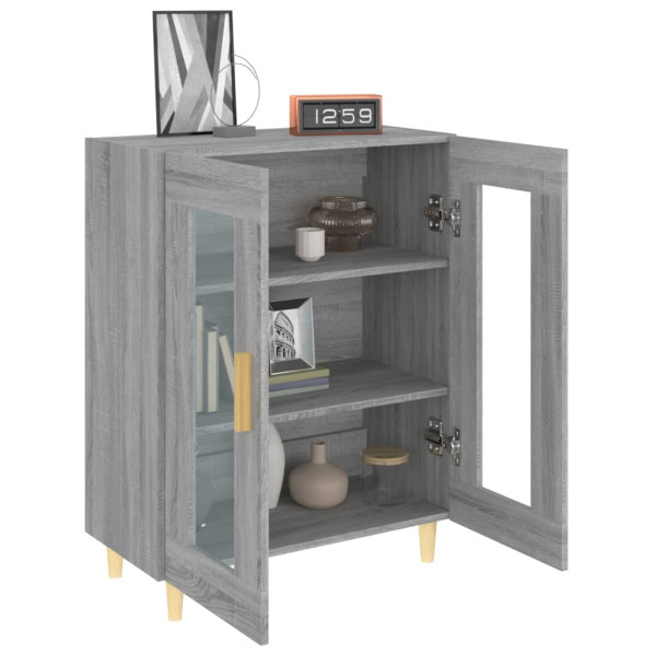 Aparador de madera de ingeniería gris Sonoma 69.5x34x90 cm M 4