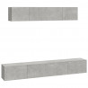 Set de muebles de TV 4 pzas madera contrachapada gris hormigón 2