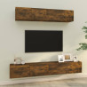 Set de muebles de TV 4 pzas madera contrachapada roble ahumado 1