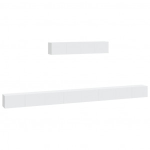 Conjunto móveis de TV 6 pcs madeira processada branco H