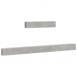 Set de muebles de TV 6 pzas madera contrachapada gris hormigón H