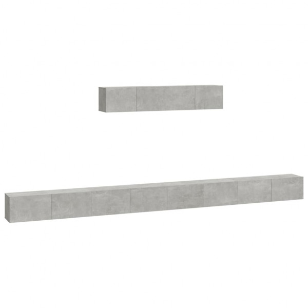 Set de muebles de TV 6 pzas madera contrachapada gris hormigón M 2