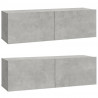 Set de muebles de TV 6 pzas madera contrachapada gris hormigón 4