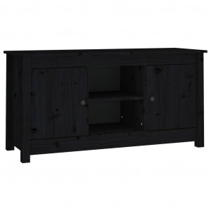 Mueble de TV de madera maciza de pino negro 103x36.5x52 cm H