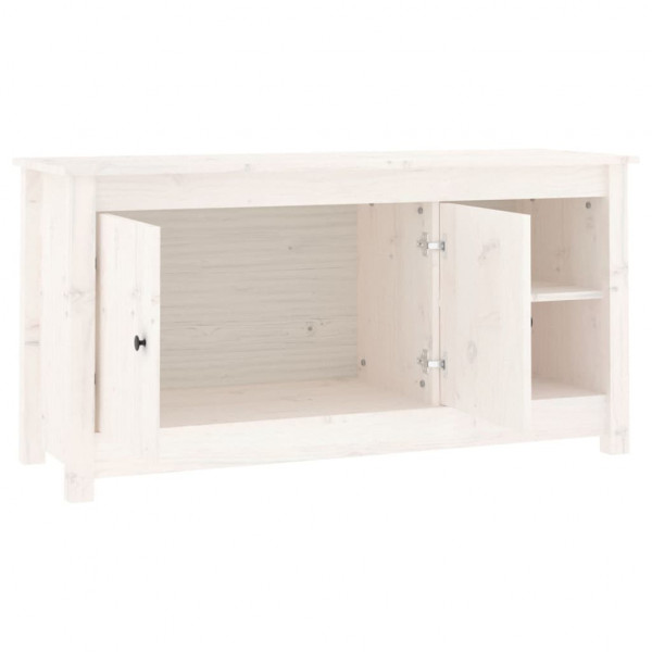 Mueble para TV de madera maciza de pino blanco 103x36.5x52 cm M 4