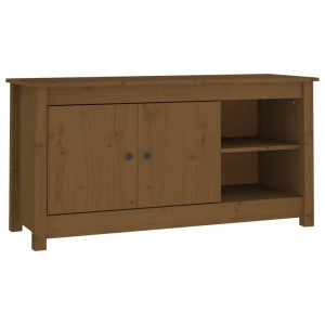 Mueble de TV madera maciza de pino marrón miel 103x36.5x52 cm H